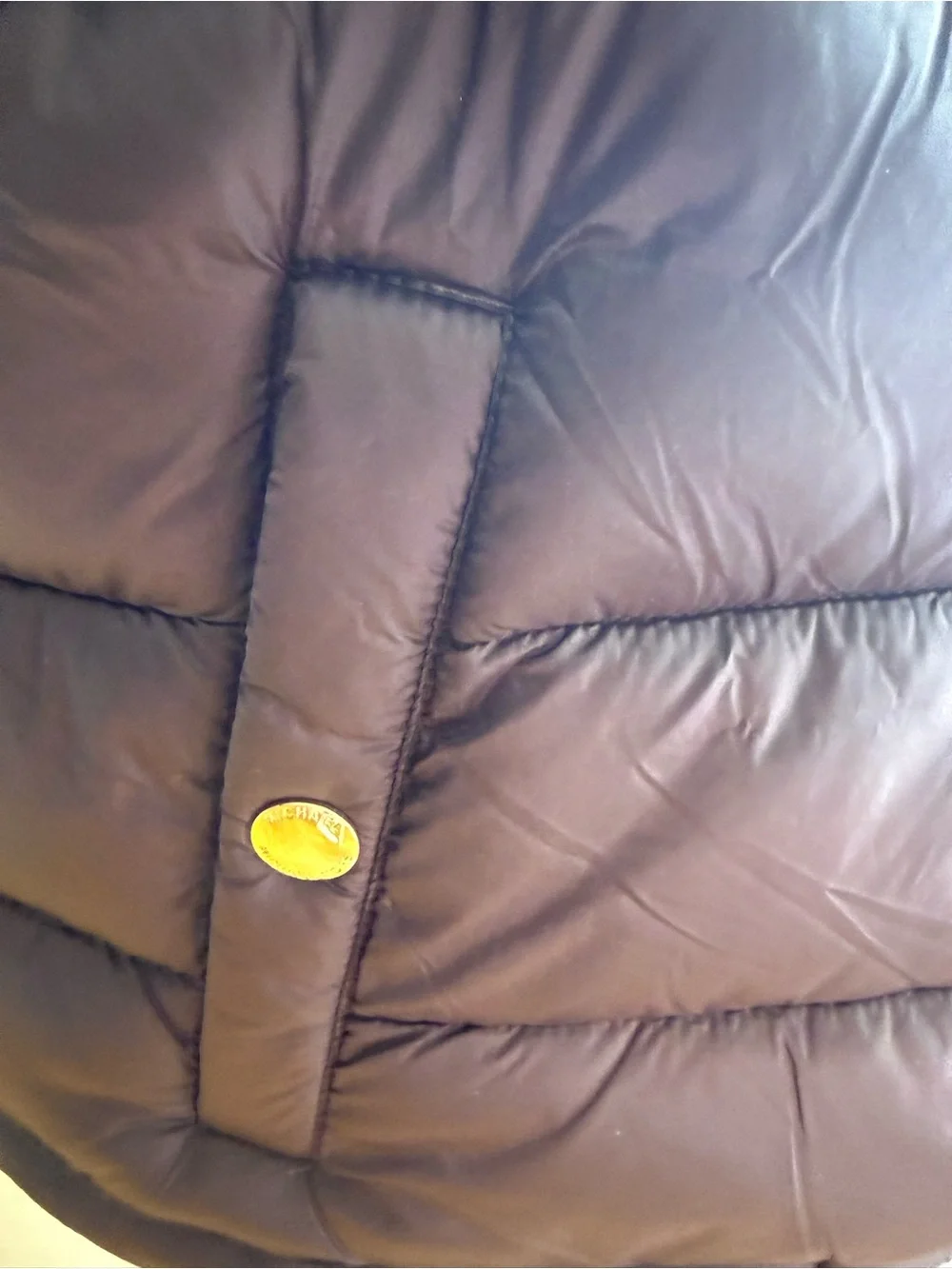 Michael Kors Chocolate Brown Quilted Puffer Vest with Gold Buttons